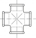 RACORD CRUCE, REDUCTOR, DIN FONTA MALEABILA, CUPLAJE INTERIOARE - 180R