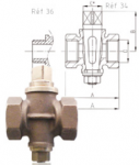 ROBINET CU SCAUN CONIC, BRONZ, PN06 - 34/36