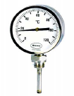 THERMOMETRE BI-METALLIQUE VERTICAL A CADRAN DIA.100 PLONGEUR 100MM 1/2